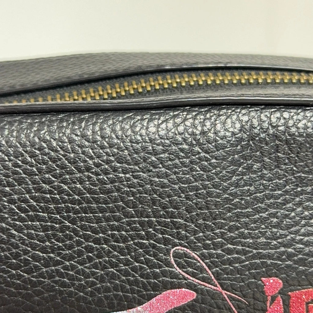 COACH Dinosaur Carriage Print Leather Camera Crossbody Shoulder Bag Women