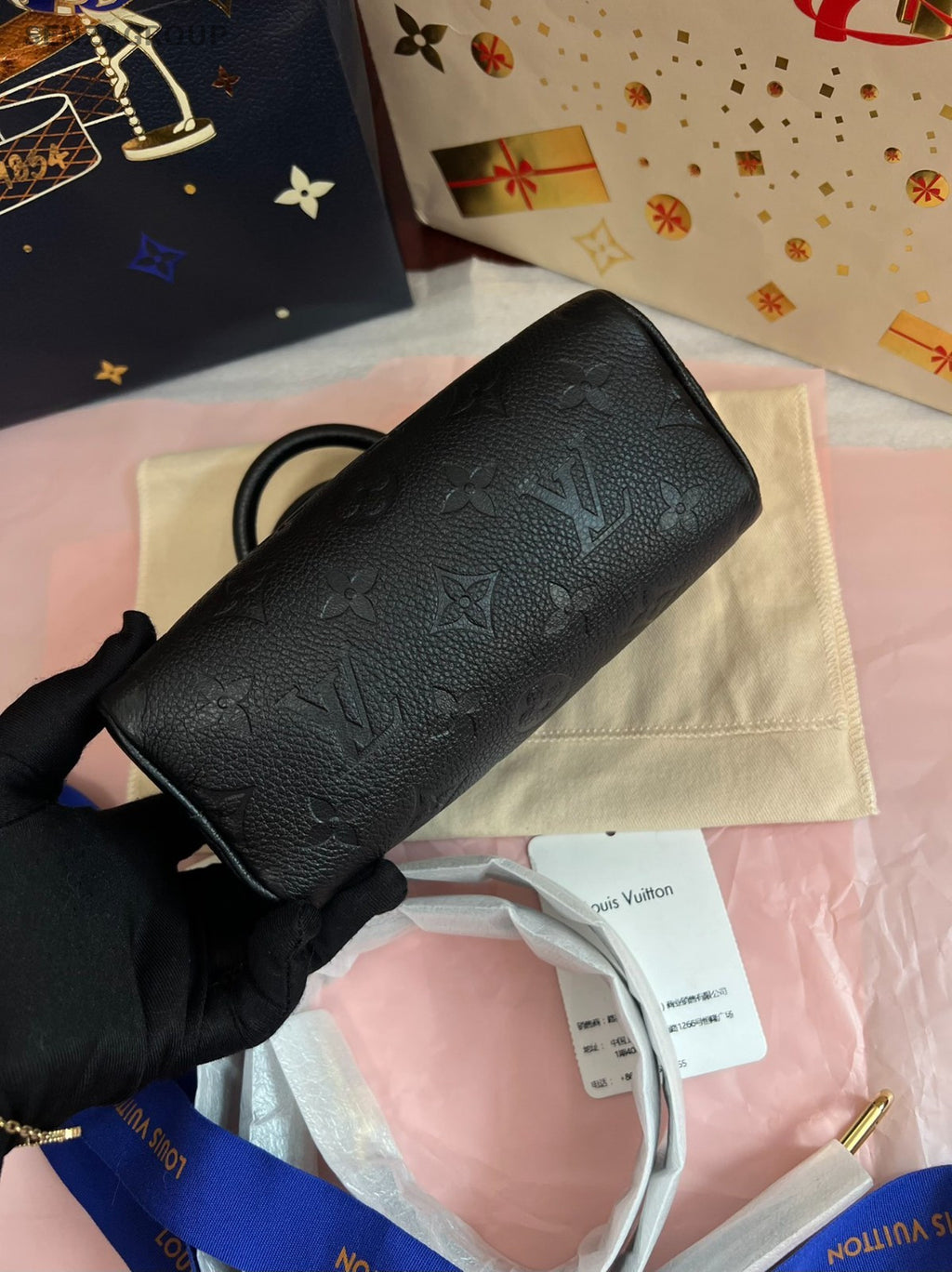 Louis Vuitton Nano Speedy Monogram Empreinte 2WAY Shoulder Handbag Brand NEW