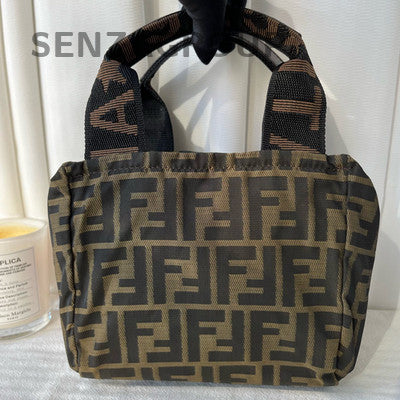 Fendi Monogram Canvas Brown Tote Bag Classic Women's Handbag