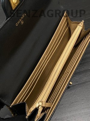 Chanel Black Gold Pearl WOC Chain Crossbody Bag - Classic Women's Fashion