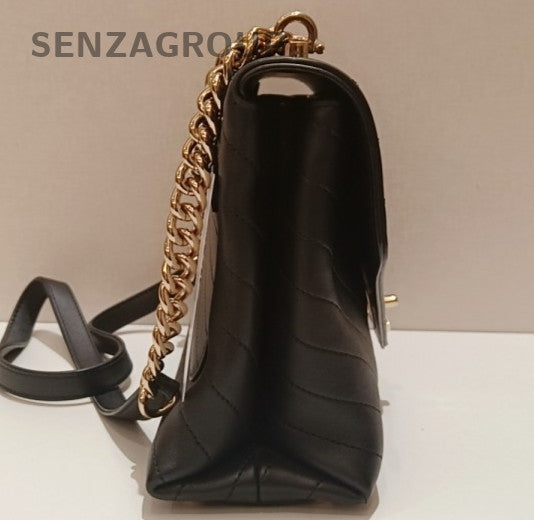 Chanel Envelope Chain Black Gold Shoulder Bag Used Women Classic Fashion