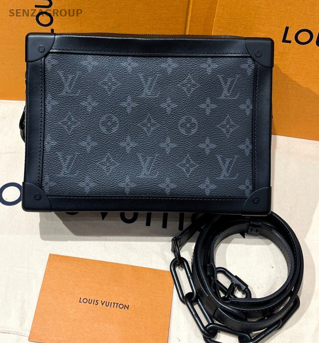 Louis Vuitton soft Trunk Monogram Shoulder Crossbody Bag Women Black Brand New