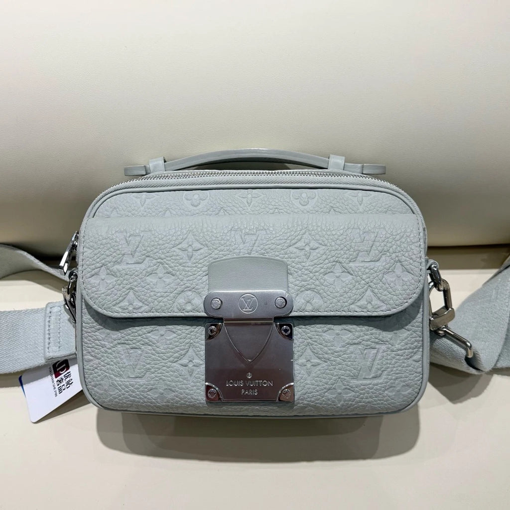 Louis Vuitton S-Lock Calfskin Monogram Empreinte Gray Handbag Crossbody