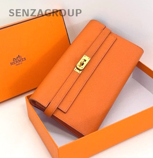 Hermes Kelly Wallet epsom Leather Orange