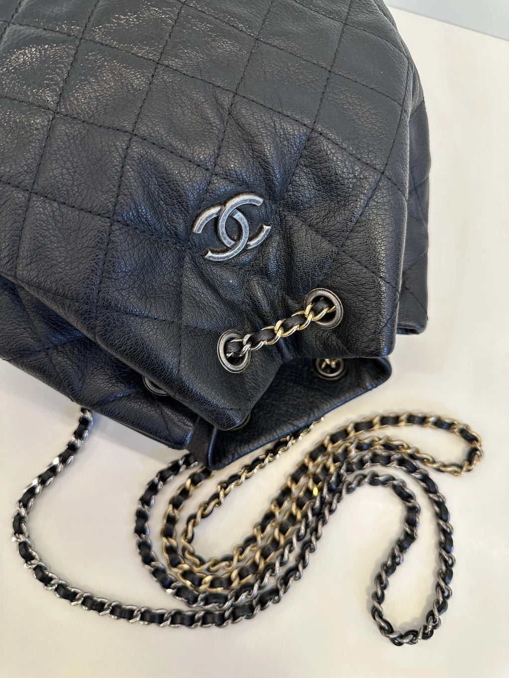 Chanel Gabrielle Medium Backpack Black Gradient Leather