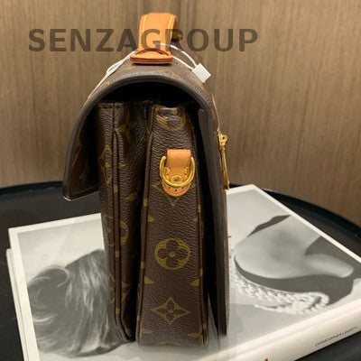 Louis Vuitton Monogram Pochette Metis Crossbody Bag Brown Gold Hardware