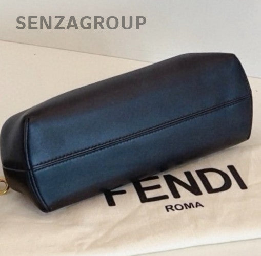 Fendi First Bag PM Black Gold Clutch Crossbody Women Classic Design Fashion