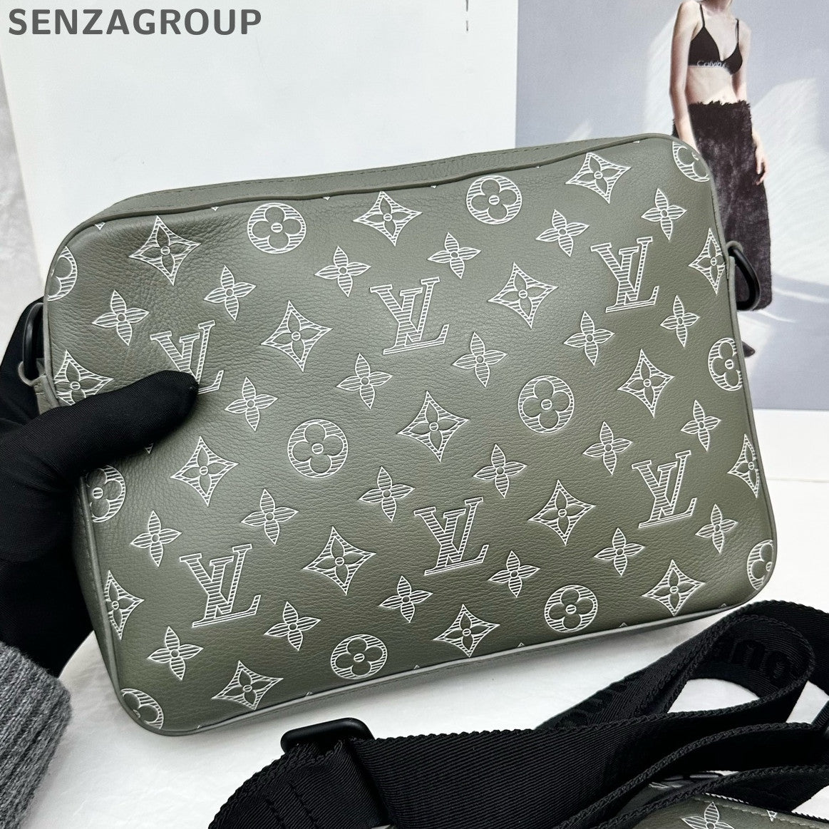 Louis Vuitton Trio Leather Embossed Messenger Crossbody Bag Unisex