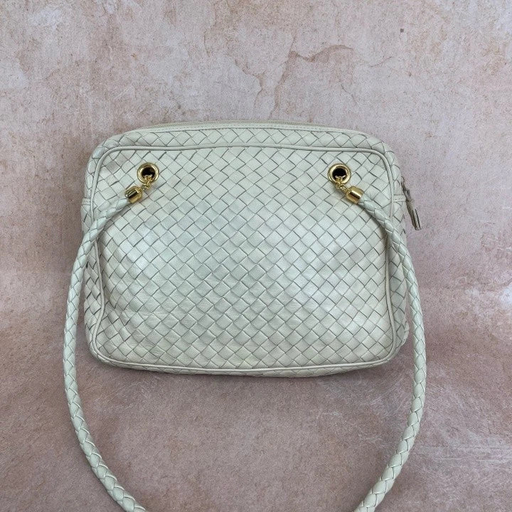 Bottega Veneta Yellow Lambskin Woven Tote Shoulder Bag For Women