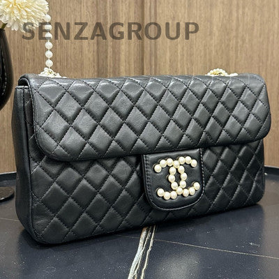 Chanel Westminster Pearl Chain Shoulder Bag Black for Women