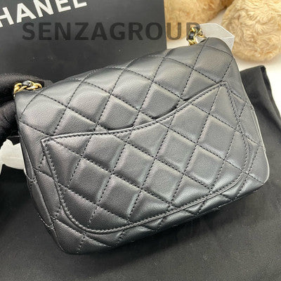 Chanel Classic Flap Quilted Chain Shoulder Bag Black Gold Women's Fashion