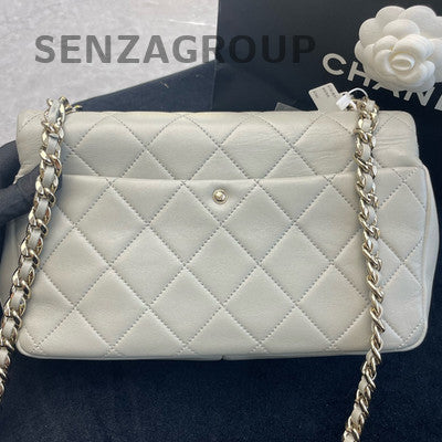 Chanel Classic Flap Mini Grey Silver Hardware Quilted Crossbody Bag
