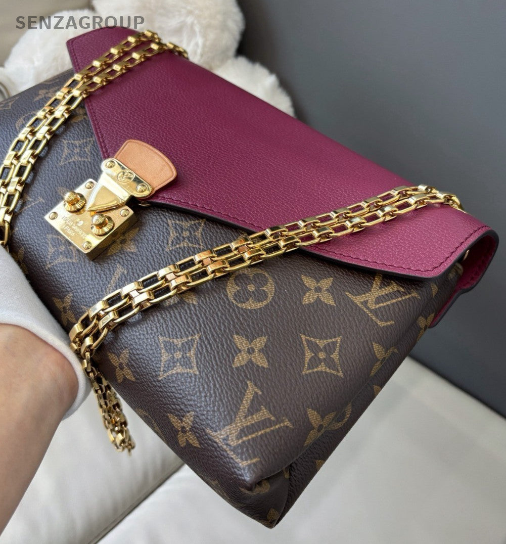 Louis Vuitton Pallas Monogram Calfskin Shoulder Crossbody Bag Purple Women