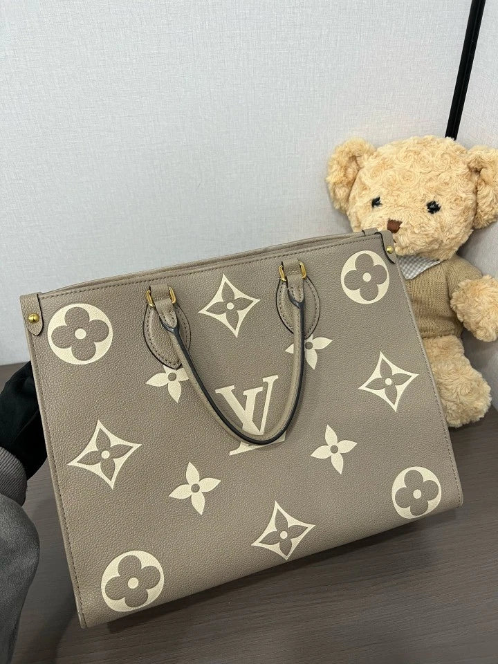 Louis Vuitton On The Go Medium Tote Bag For Women Gray