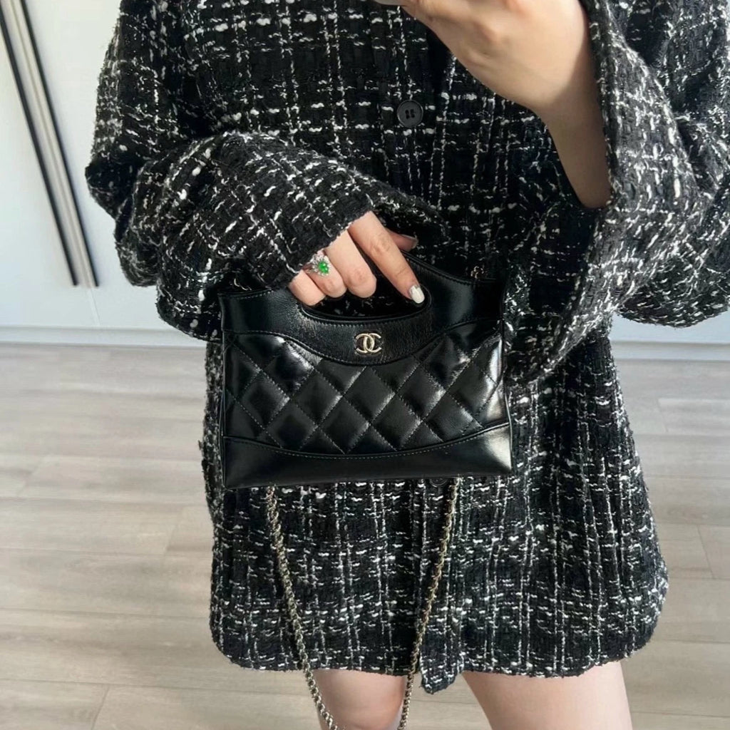 CHANEL Black Gold 31bag Nano Tote Bag For Women