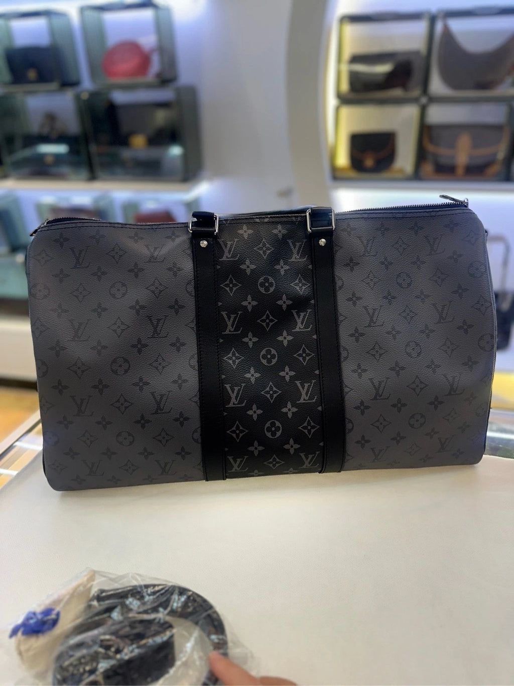 Louis Vuitton Black Keepall50 Bandouliere Travel Bag For Unisex