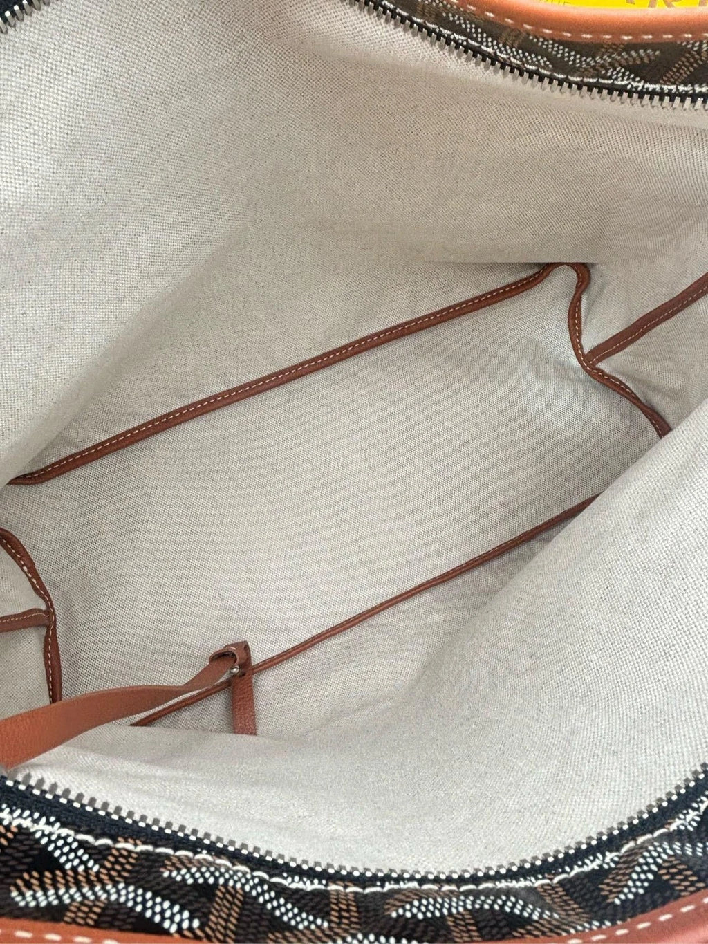 Goyard Canvas Brown Boheme Hobo Shoulder Bag For Women
