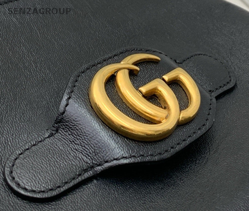 Gucci GG Marmont 2Way Shoulder Bag Crossbody Black Gold Women Classic