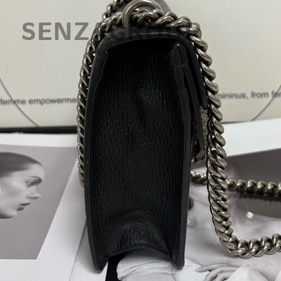 Gucci Black Silver Snake Head Chain Shoulder Crossbody Bag Women Classic