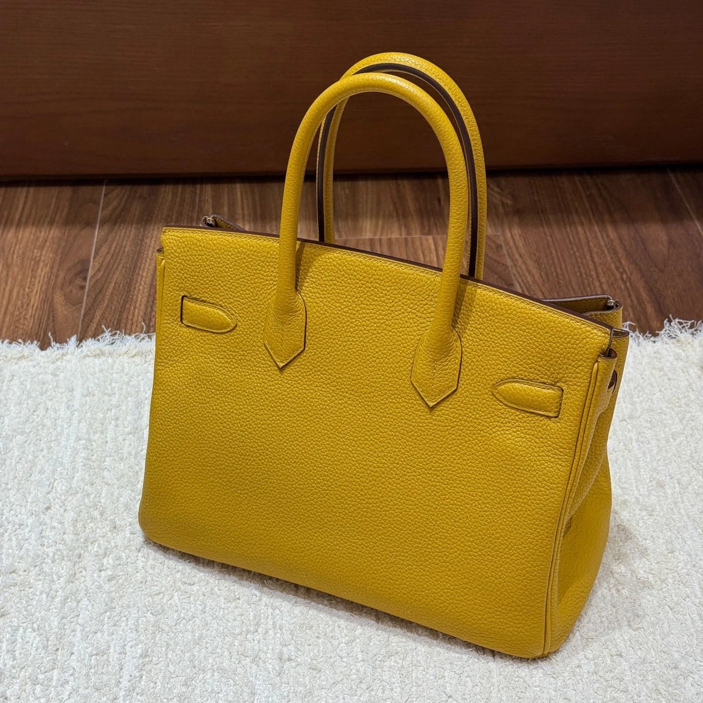 Hermes Birkin30 Top Handle Bag Yellow Gold Used Women Classic