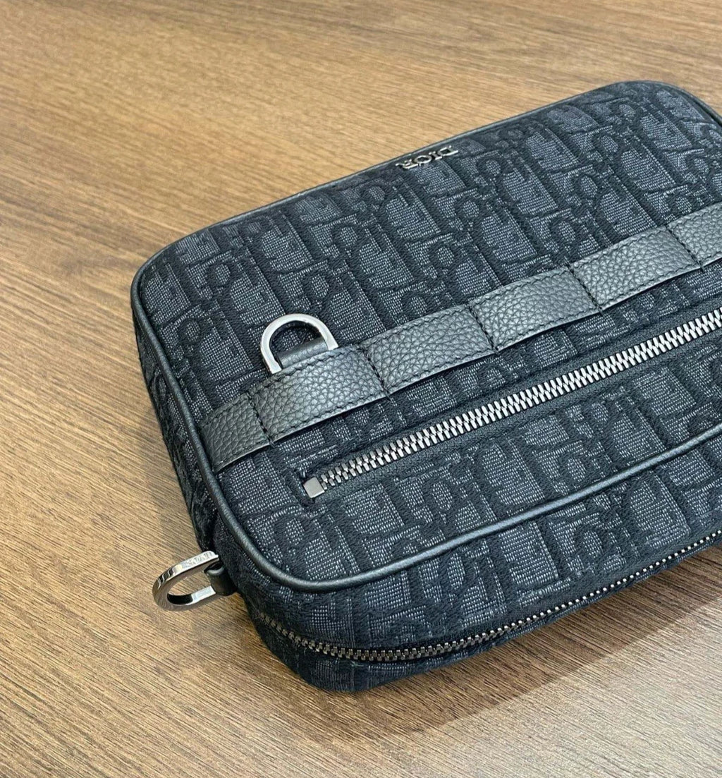 Christian Dior Safari Message Bag Shoulder Bag Black Unisex