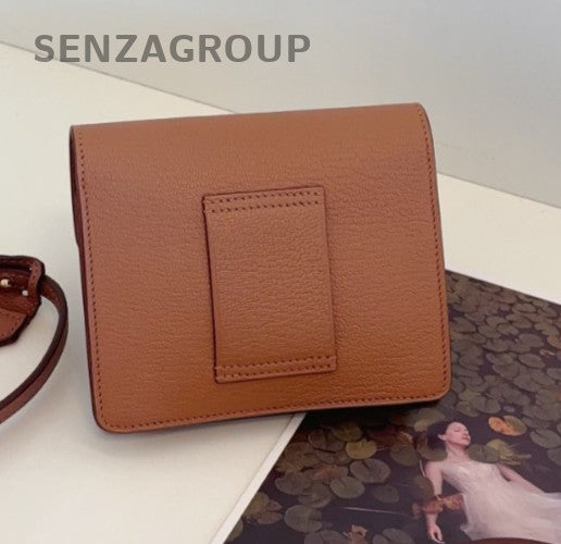 Hermes Roulis Slim 2Way Shoulder Bag Crossbody Brown Gold Women Classic