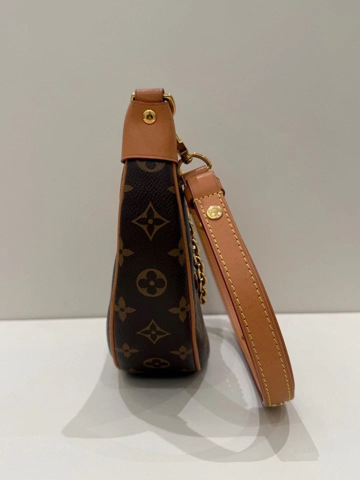 Louis Vuitton Loop Monogram Crescent Gold Chain Shoulder Bag