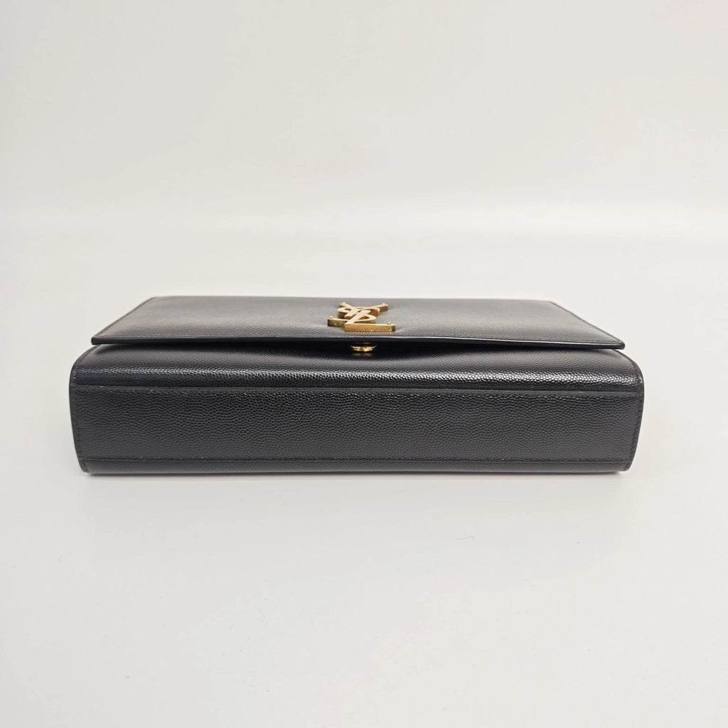 Saint Laurent Kate Medium Black Caviar Leather Shoulder Bag For Women