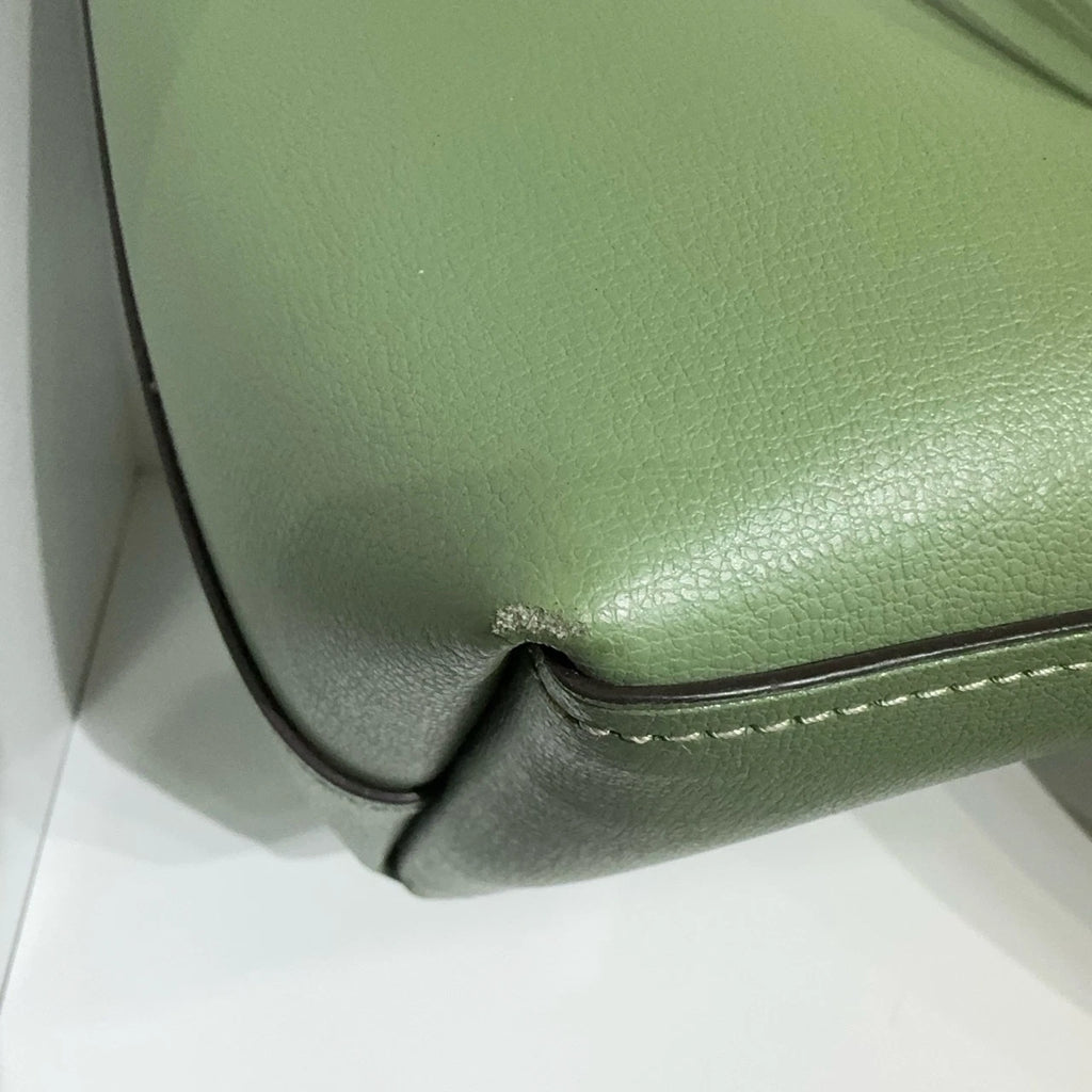 Coach Silver Logo Green Tote Shoulder Bag for Women