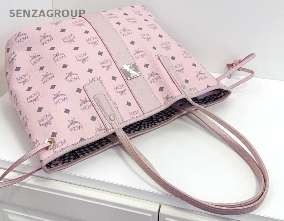 MCM Liz Visetos Tote Monogram Shoulder bag Light pink Classic Women