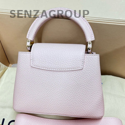 Louis Vuitton Capucines Mini Leather Handbag Shoulder Bag Pink Gold