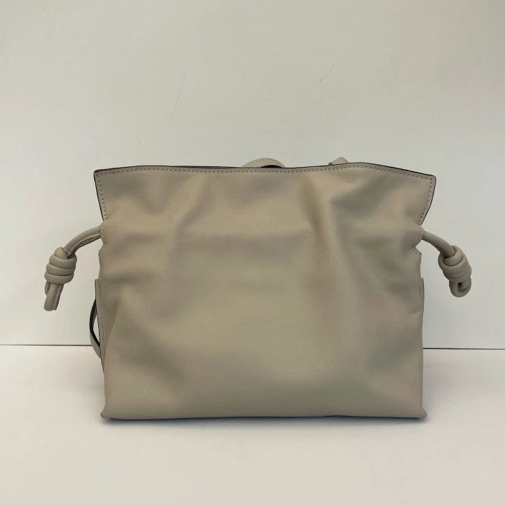 Loewe Mini Flamenco Drawstring Bucket Bag Light Gray Women