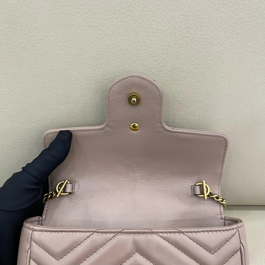 Gucci Marmont Nano Mini Beige Crossbody Bag Women