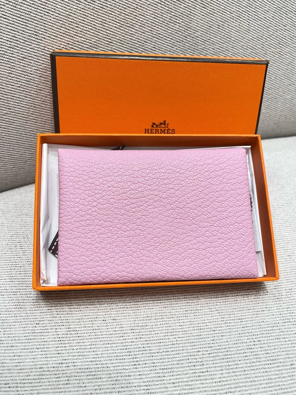 Hermes Purple Goat Leather Folded Card Wallet For Women