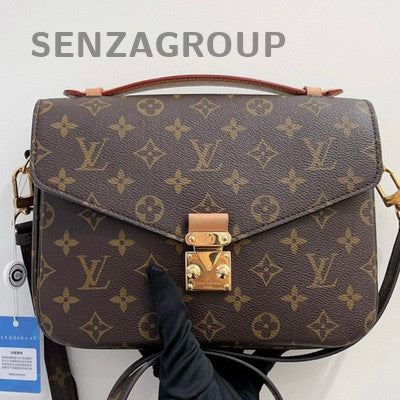 Louis Vuitton Monogram Canvas Pochette Metis Messenger Bag Brown Gold