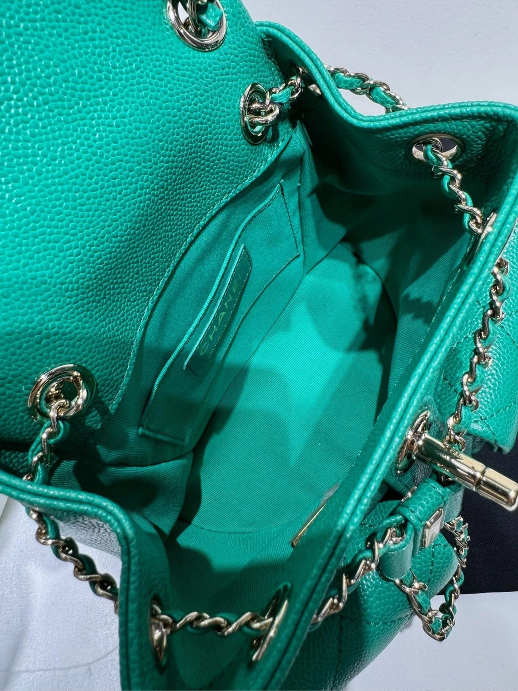 CHANEL Mint Green Grained Leather Small Duma Backpack For Women