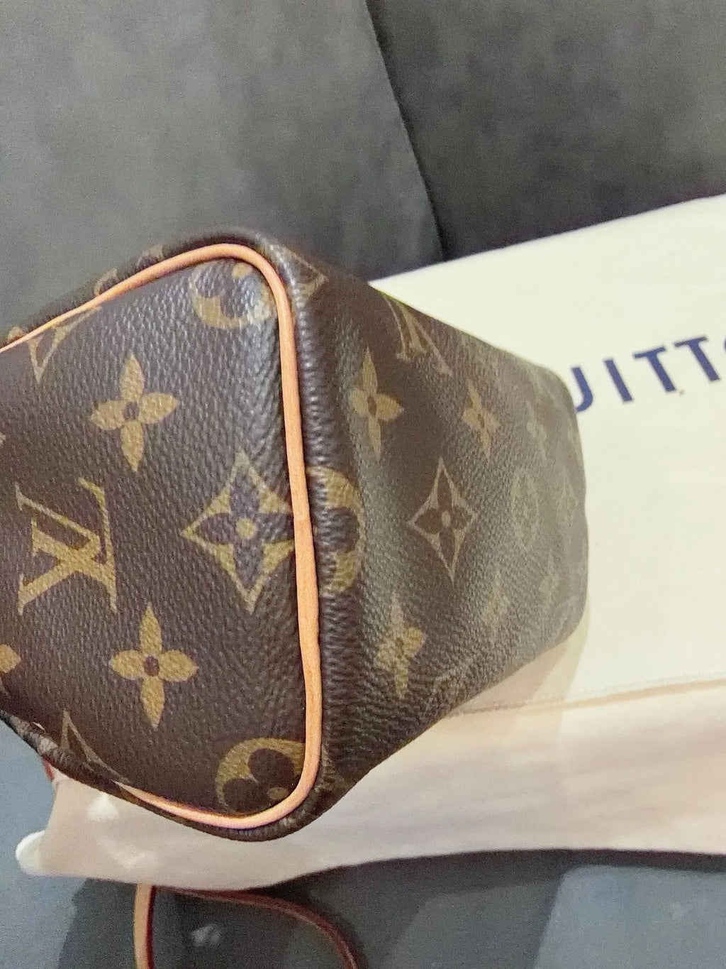 Louis Vuitton Speedy Nano Top Handle Shoulder Crossbody Bag Brown Women