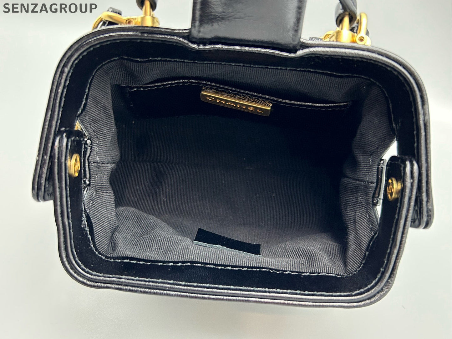 Chanel Mini Lambskin Black Gold Chain Shoulder Bag - Classic Women's