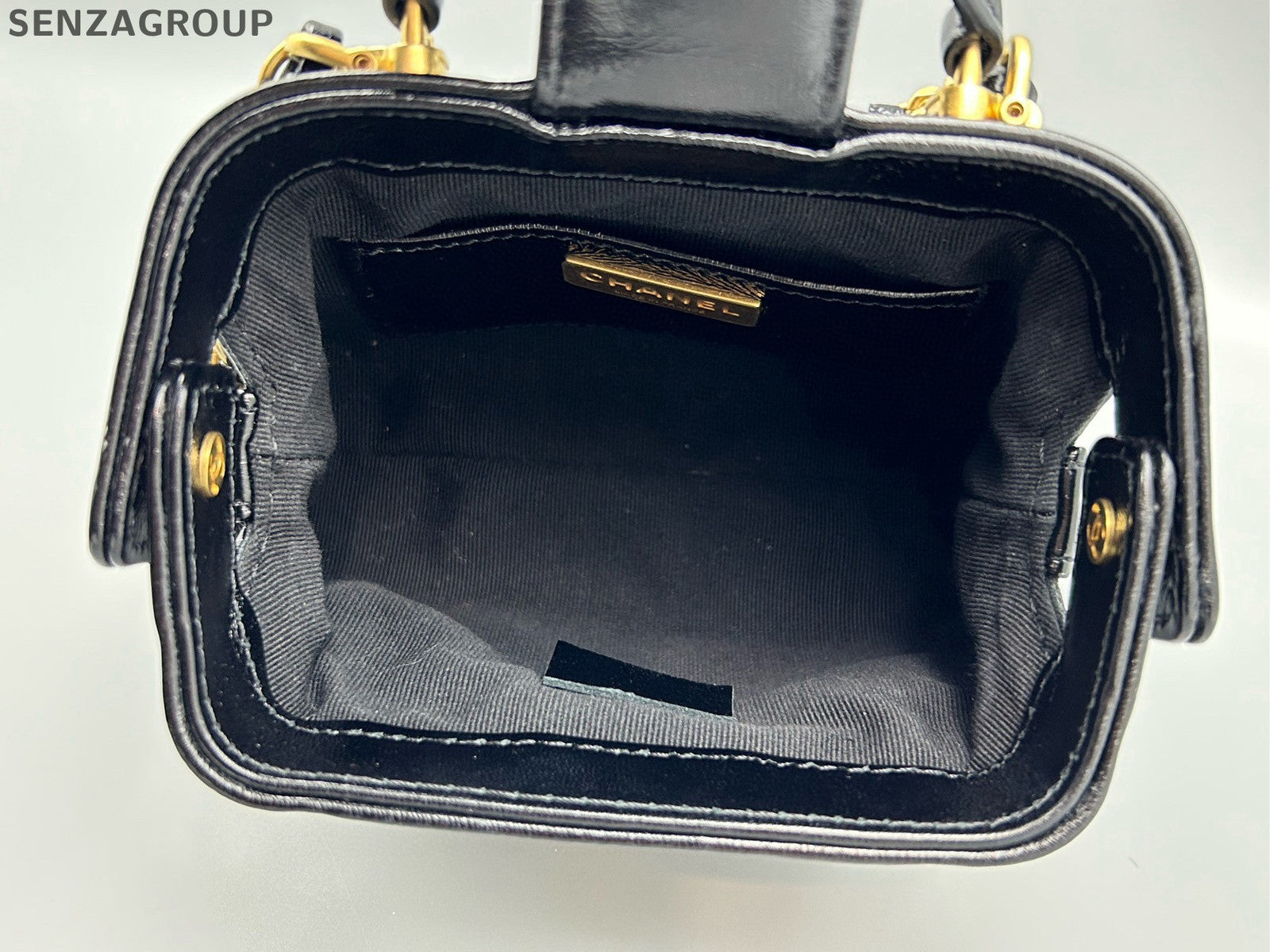 Chanel Mini Lambskin Black Gold Chain Shoulder Bag - Classic Women's