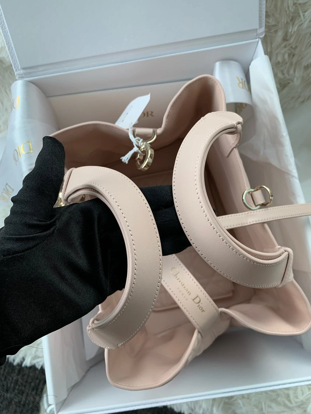Dior New Medium Pink Leather Tote Bag For Women
