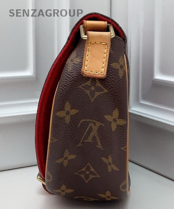 Louis Vuitton Monogram Vintage Red Brown Shoulder Bag Used Women Classic