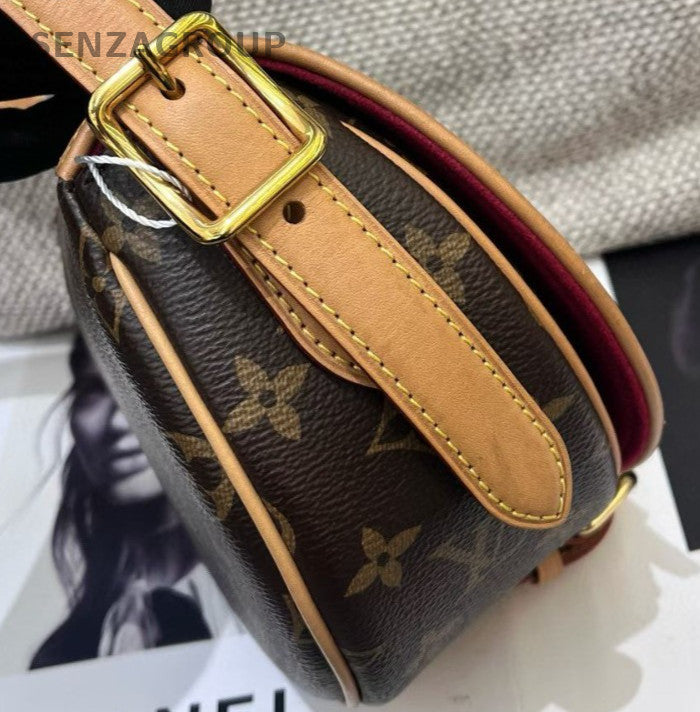 Louis Vuitton Tambourine Monogram Crossbody Brown Gold Women Classic