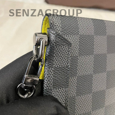Louis Vuitton Damier Graphite Medium Chain Shoulder Crossbody Bag Black Silver
