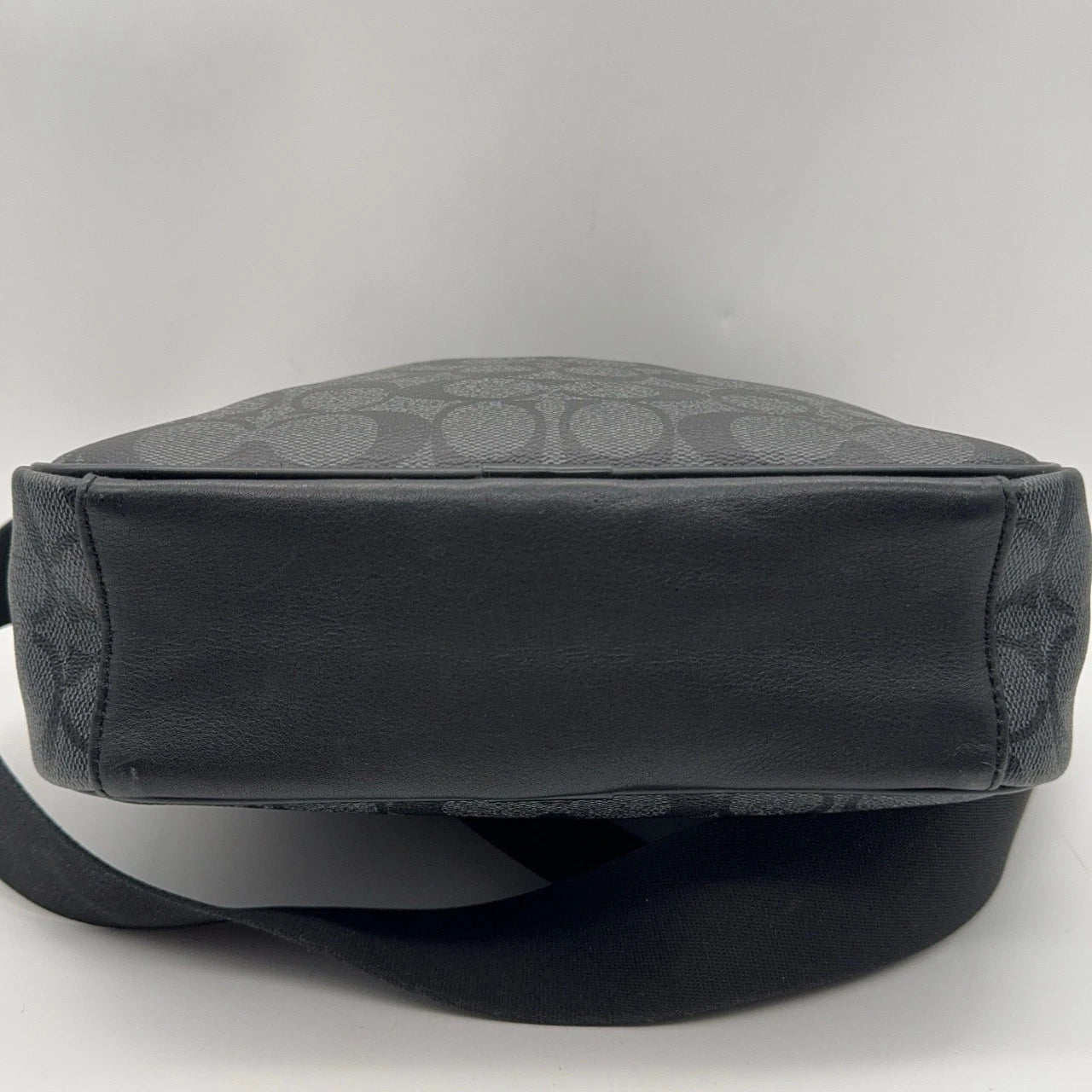 Coach Black Grey Monogram Canvas Shoulder Crossbody Bag For Women