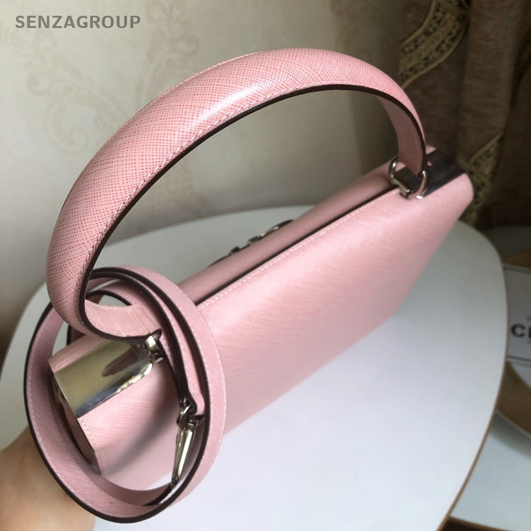 Salvatore Ferragamo Kelly Cross-Grain Leather Top Handle Shoulder Crossbody Bag