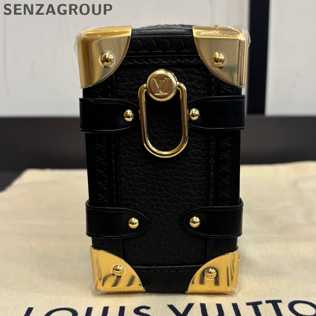 Louis Vuitton Trunk Side Soft Box Bag Small Black Gold Shoulder Crossbody