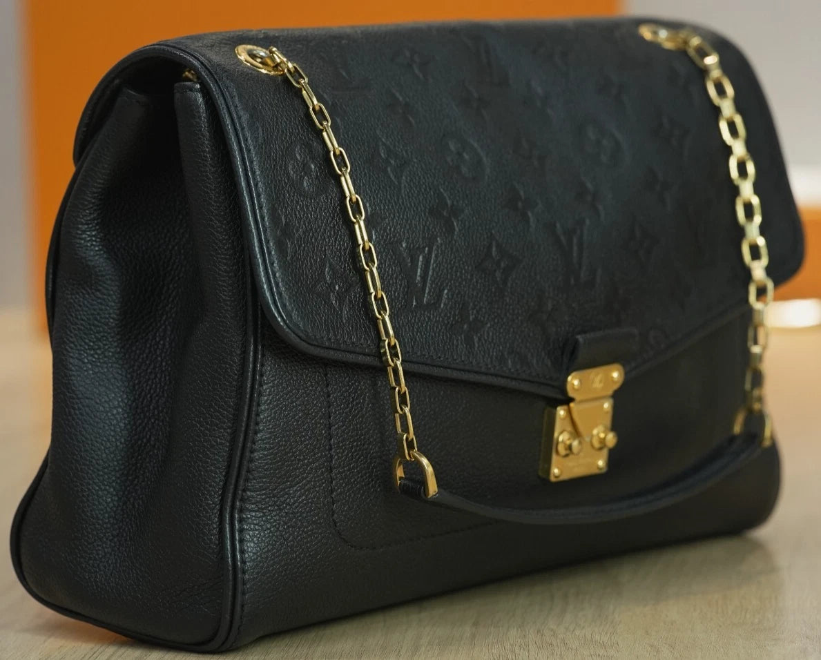 Louis Vuitton Saint-Germain MM Black Empreinte Monogram Shoulder Bag Crossbody - Pre-Owned