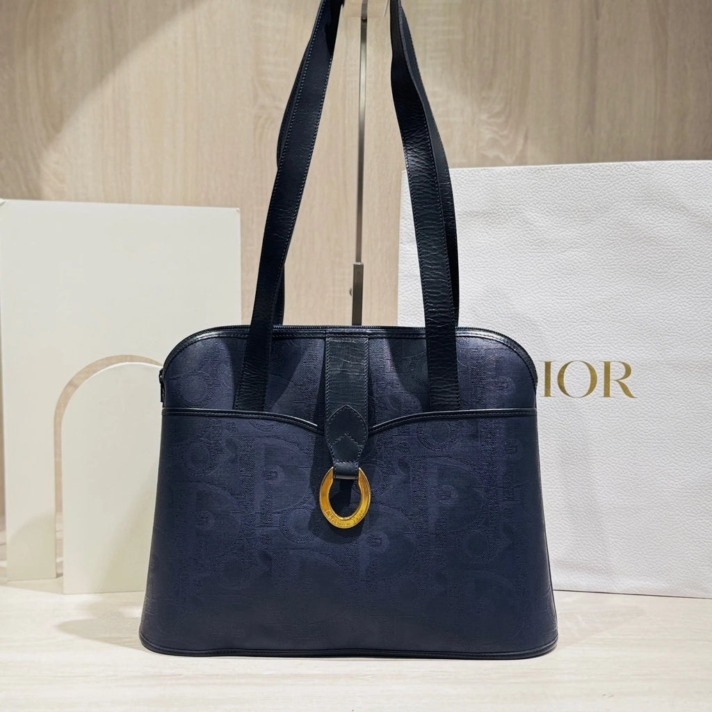 Dior Blue Embossed Shoulder Handbag For Women