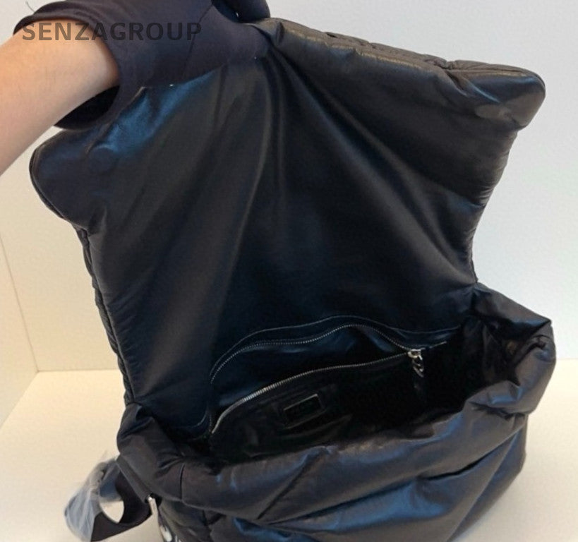 PRADA SoBlack Puff All Leather Shoulder bag Crossbody Black Almost Brand NEW