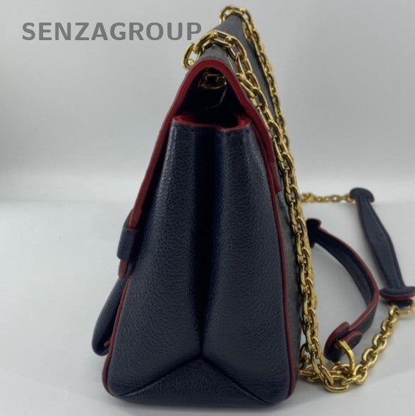 Louis Vuitton Vavin MM Monogram Chain Shoulder Bag Blue Red Gold Women Classic